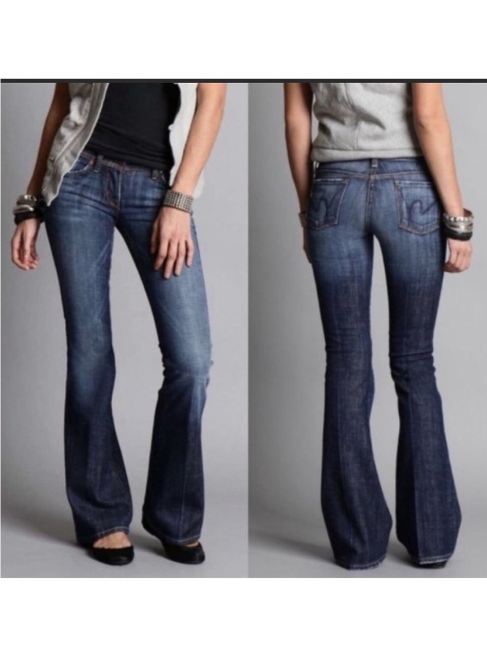 Citizens Of Humanity Ingrid 002 Stretch Low Waist Flair/Flare Jeans Y2K Size 25